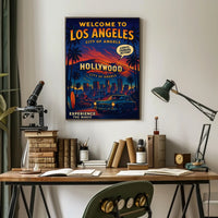 Los Angeles Retro Hollywood Travel Poster Art
