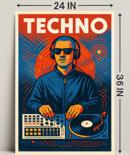 Techno Vibes Poster PosterGoat