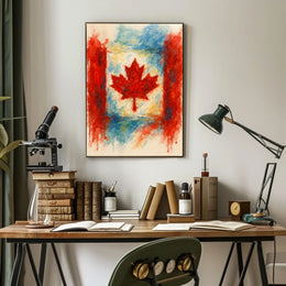 Canadian Maple Leaf Watercolor Poster