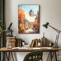 Quaint Architectural Charm in Historic Fall Setting - Travel Poster