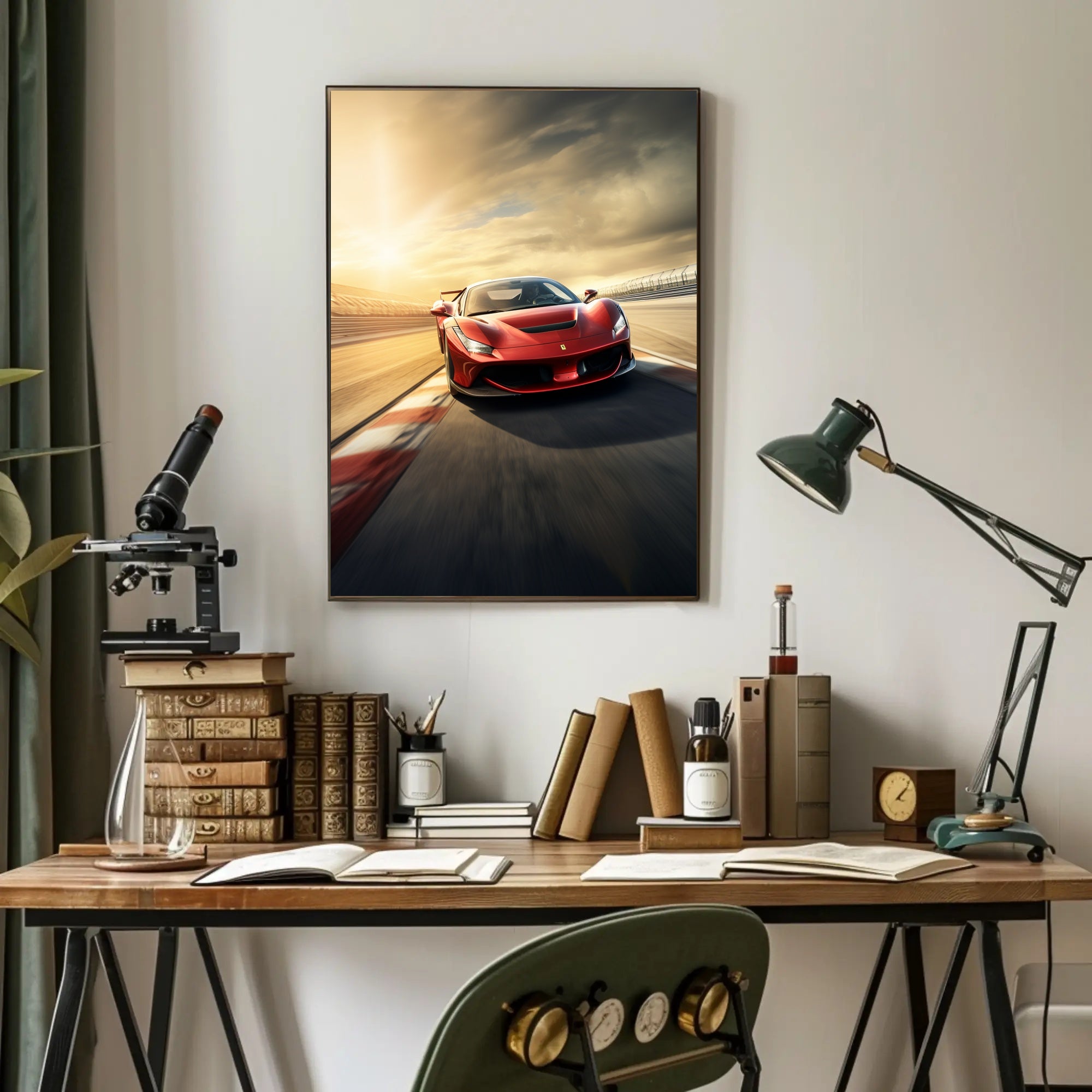 Speed and Elegance on Track Poster PosterGoat