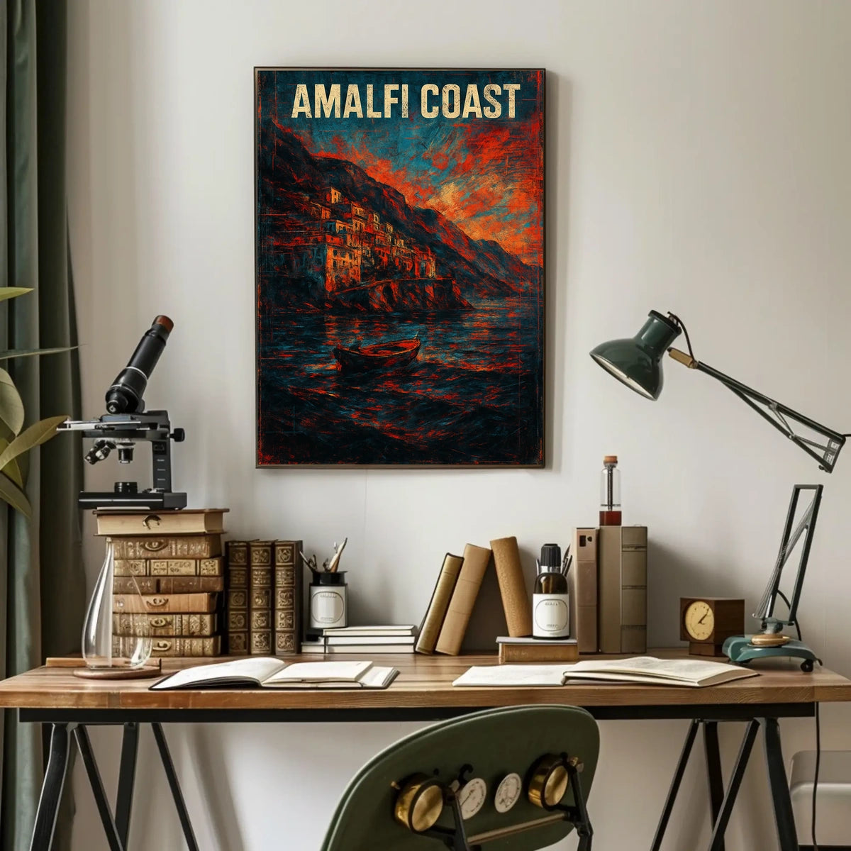 Amalfi Coast Poster Wall Art for Coastal Home Decor