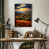 Vibrant Tuscan Countryside Landscape Artistic Poster