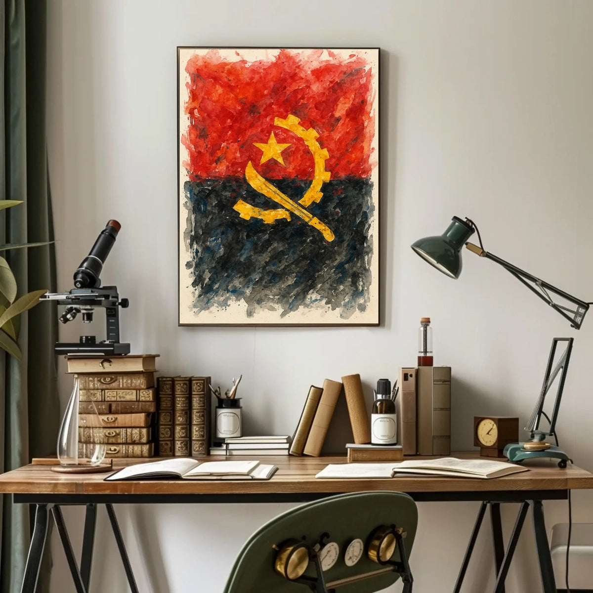 Angolan Flag Art Poster