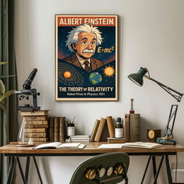 Albert Einstein Relativity Cosmos Wanderlust Educational Scientific Wall Art Poster