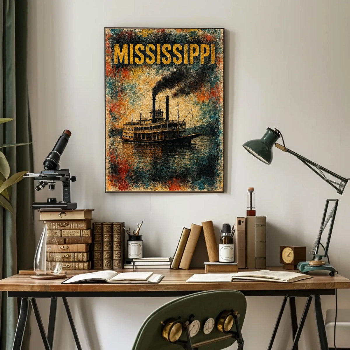 Mississippi Steamboat Journey Poster