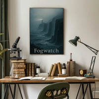 Fogwatch: Coastal Solitude Lighthouse Atmospheric Artistic Poster