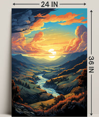 Majestic Sunset Valley Poster
