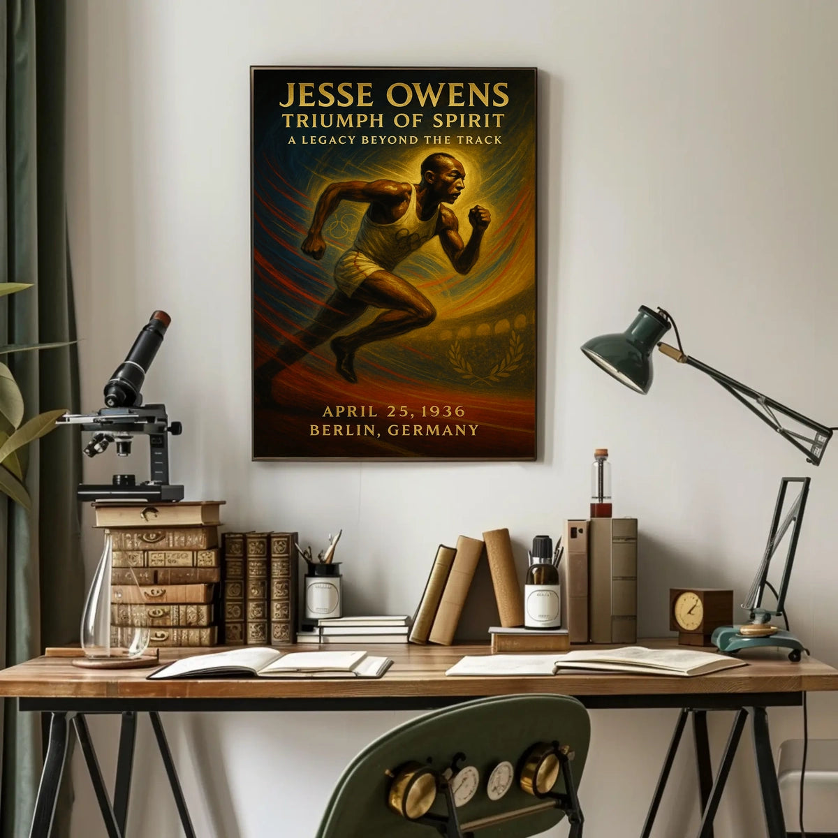 Jesse Owens Vintage Olympic Triumph Poster Art