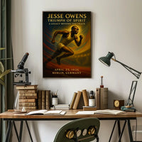 Jesse Owens Vintage Olympic Triumph Poster Art