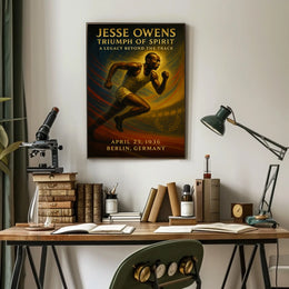 Jesse Owens Vintage Olympic Triumph Poster Art