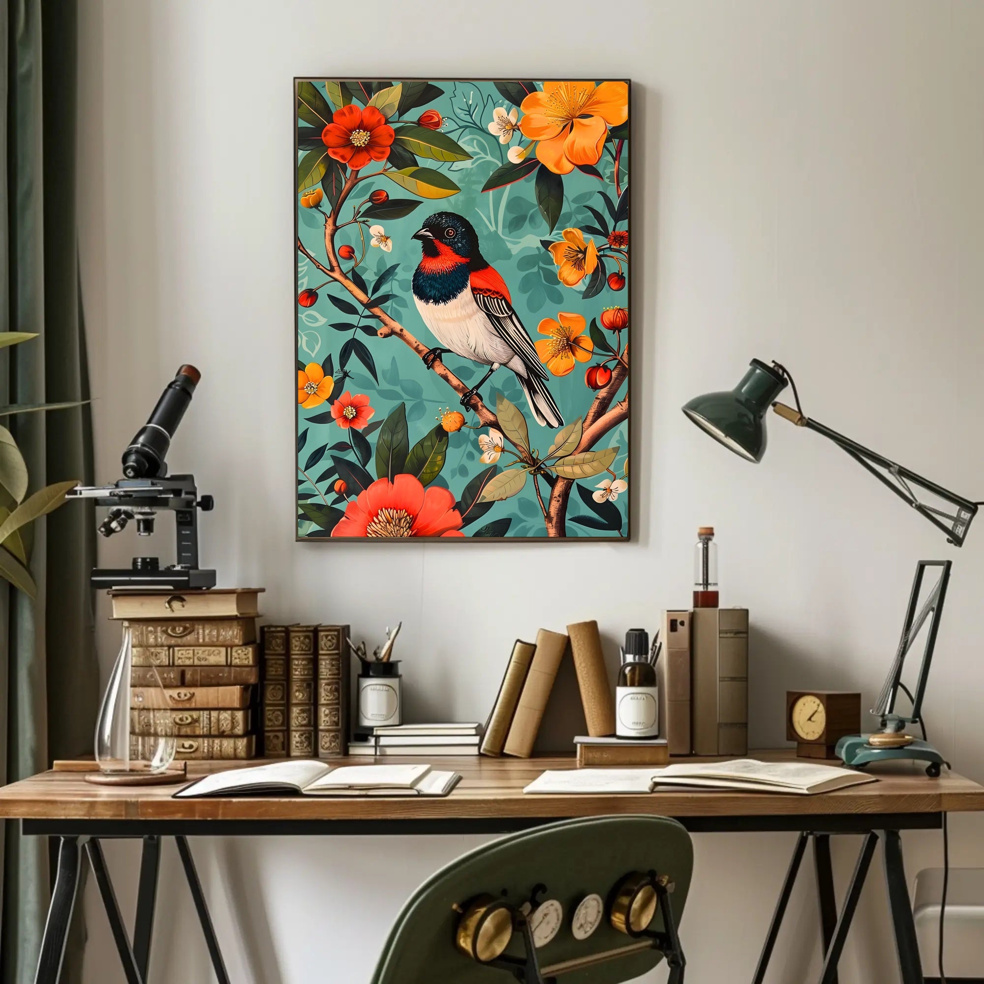 Vibrant Nature Wall Art Print with Flowers
