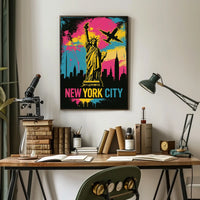 Statue Of Liberty NYC Skyline Poster Abstract Wall Art