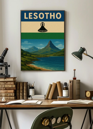 Lesotho Scenic Beauty Vintage Travel Poster