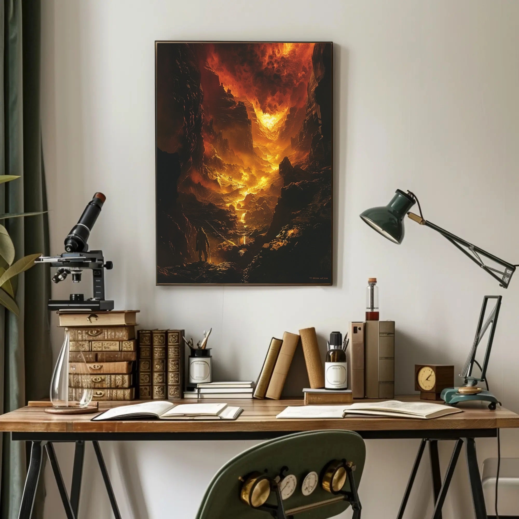 Epic Fiery Realm Adventure Poster - Fantasy or Mythology Poster PosterGoat