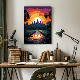 Sunset Over Angkor Wat Poster