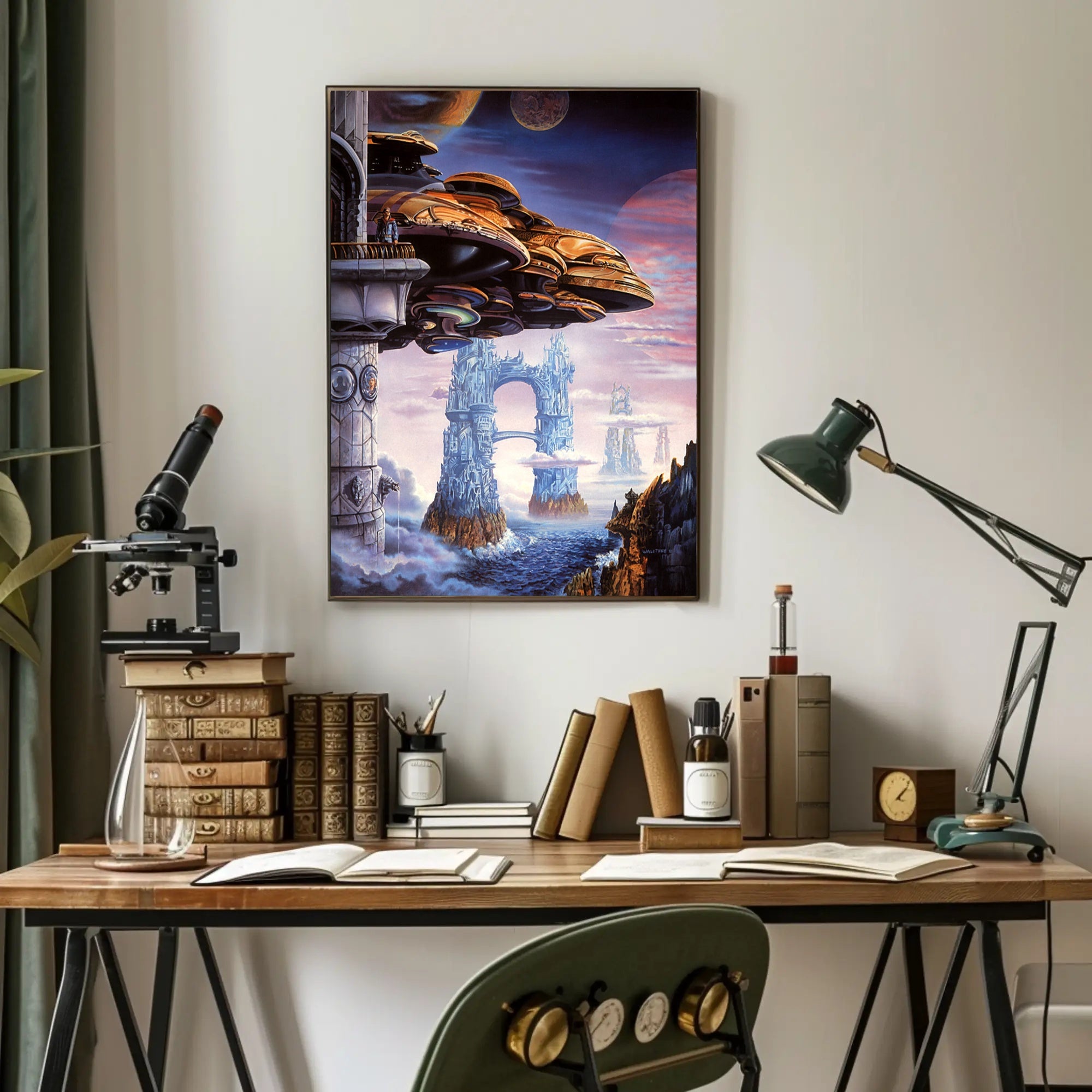 Futuristic Cityscape Extraterrestrial Wonders Futuristic Sci-Fi Poster