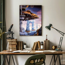 Futuristic Cityscape Extraterrestrial Wonders Futuristic Sci-Fi Poster