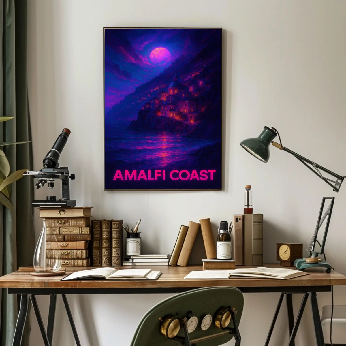 Amalfi Coast Enchanting Nightscape Poster