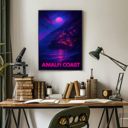 Amalfi Coast Enchanting Nightscape Poster