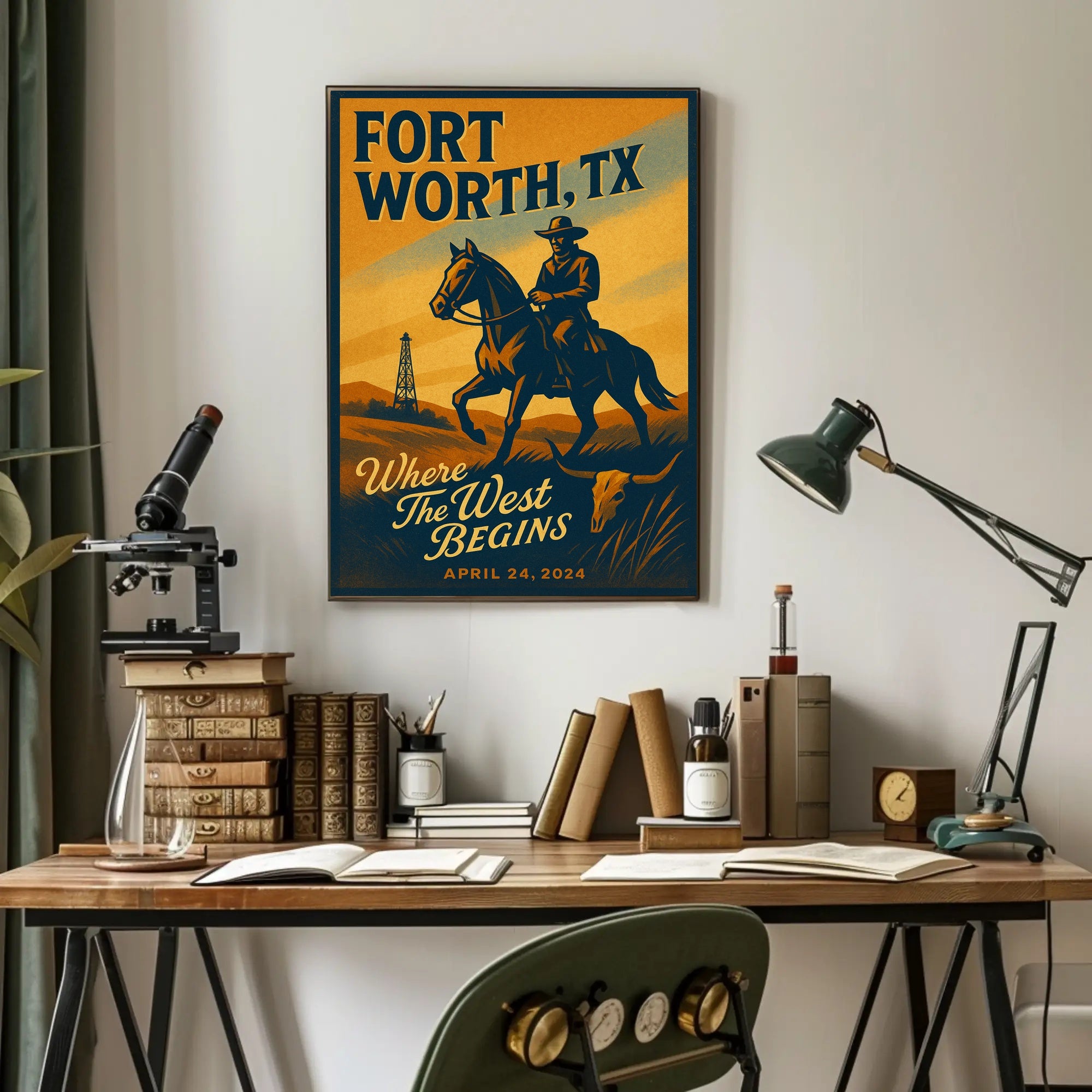 Fort Worth, TX Where the West Begins Poster PosterGoat
