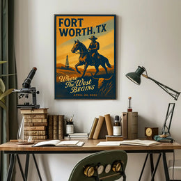 Fort Worth, TX Where the West Begins Poster PosterGoat