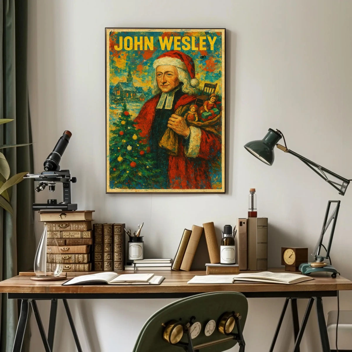 John Wesley Santa Theme Christmas Cultural Poster