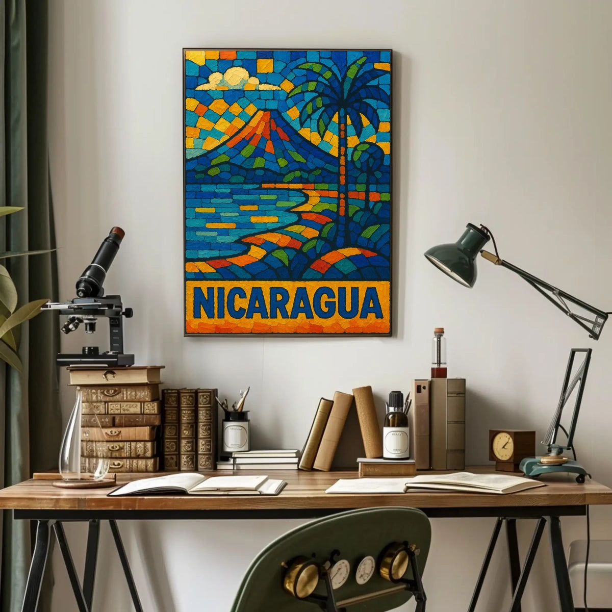 Nicaragua Mosaic Art Poster