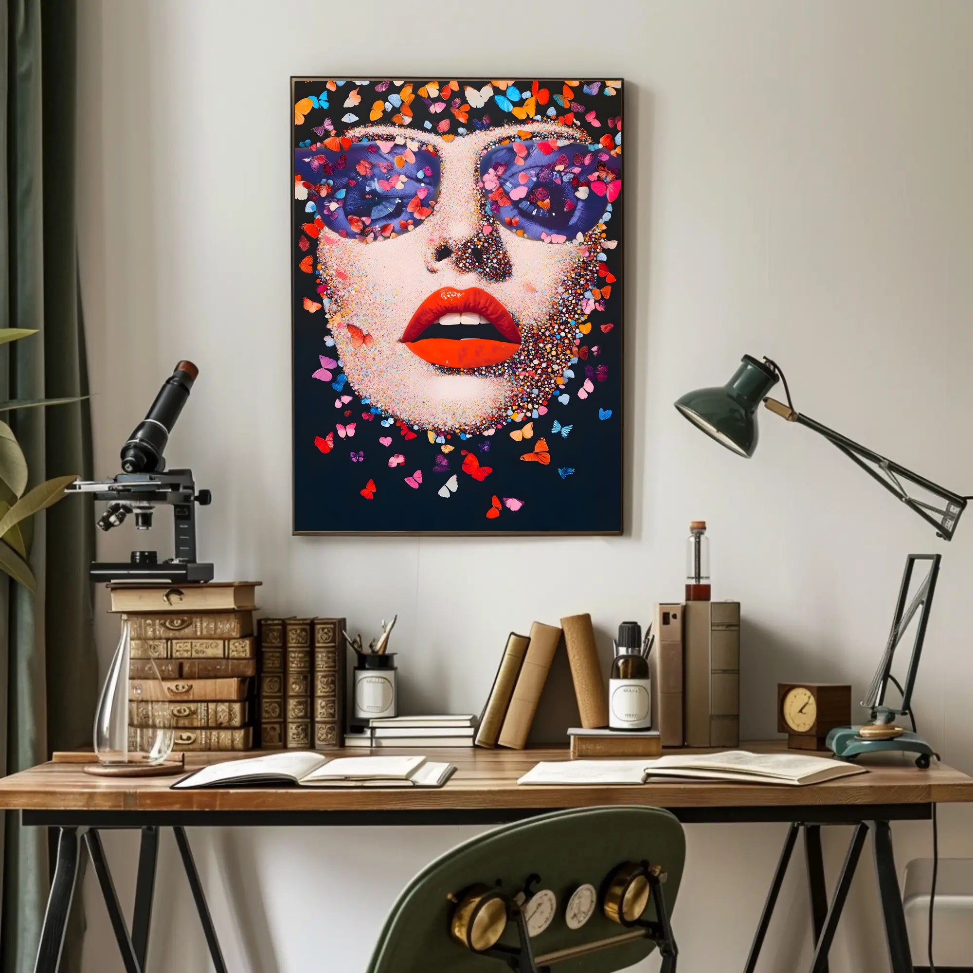 Butterfly Visage Poster Vibrant Pop Art Wall Print
