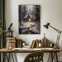 Winter Cabin Retreat Poster
