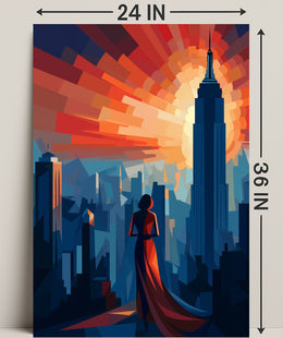 Cityscape At Sunset Poster