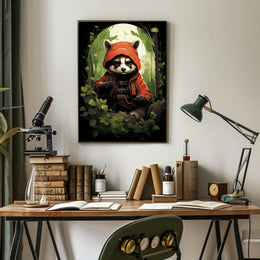The Mysterious Raccoon Adventurer Poster
