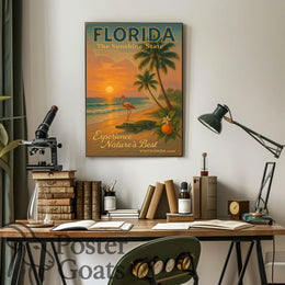 Florida Sunset: Vintage Travel Poster
