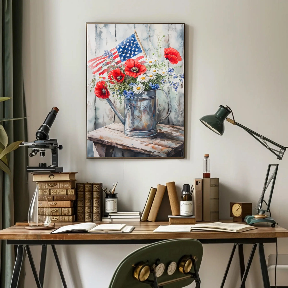 Vintage Galvanized Watering Can Classic Farmhouse Poster