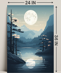 Moonlit Mountain Serenity Poster