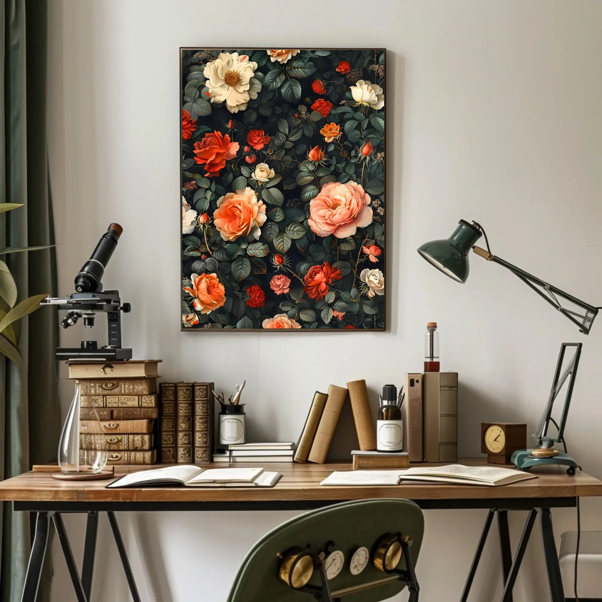 Lush Vintage Rose Arrangement Artistic Poster