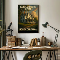 Carl Sandburg Home Vintage Scenic Travel Souvenir Poster