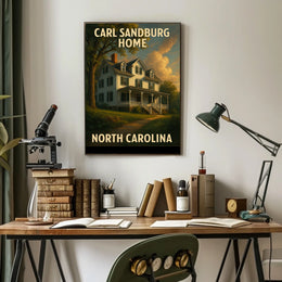 Carl Sandburg Home Vintage Scenic Travel Souvenir Poster