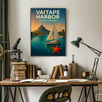 Vaitape Harbor Tropical Escape Travel Poster PosterGoat
