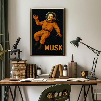 Musk Astronaut Space Portrait Conceptual Poster