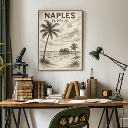 Naples Florida Coastal Serenity Poster Gulf Coast Wall Art