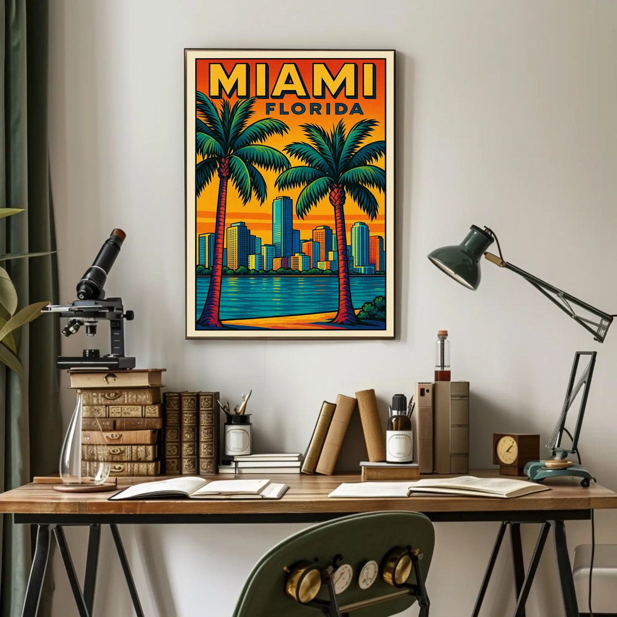 Miami, Florida Vibrant Cityscape Poster