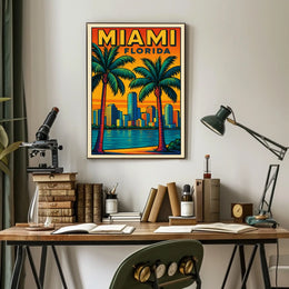 Miami, Florida Vibrant Cityscape Poster
