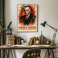 Lyndon B. Johnson Watercolor Presidential Poster