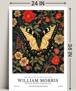 William Morris Artistic Butterfly Vintage Cultural or Heritage Poster