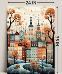 Enchanted Autumn Cityscape Poster