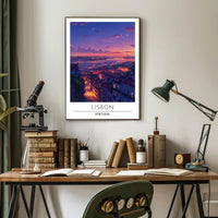 Lisbon Twilight Magic Scenic View Urban or Cityscape Poster