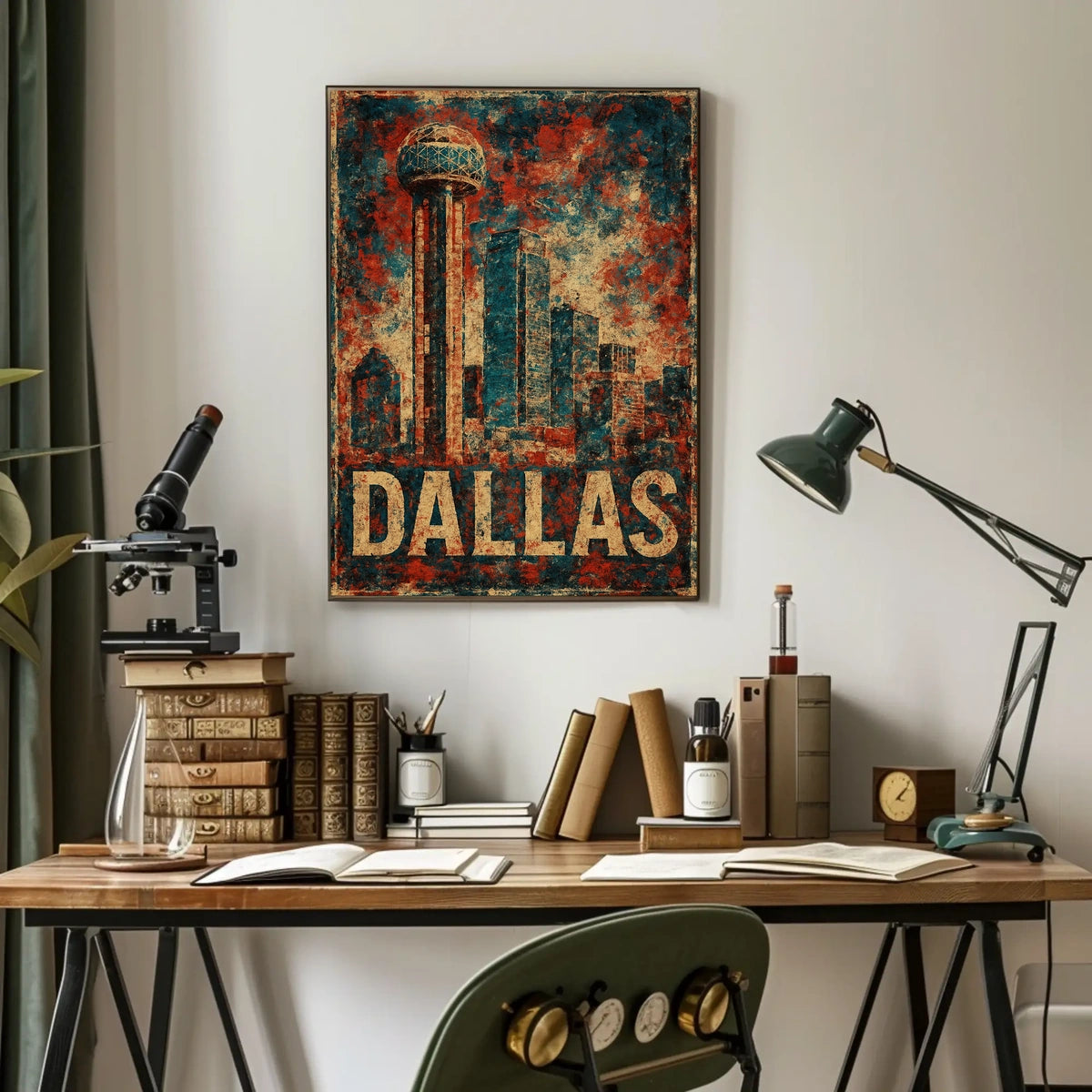Dallas Observation Tower Vintage Travel Collectors Poster