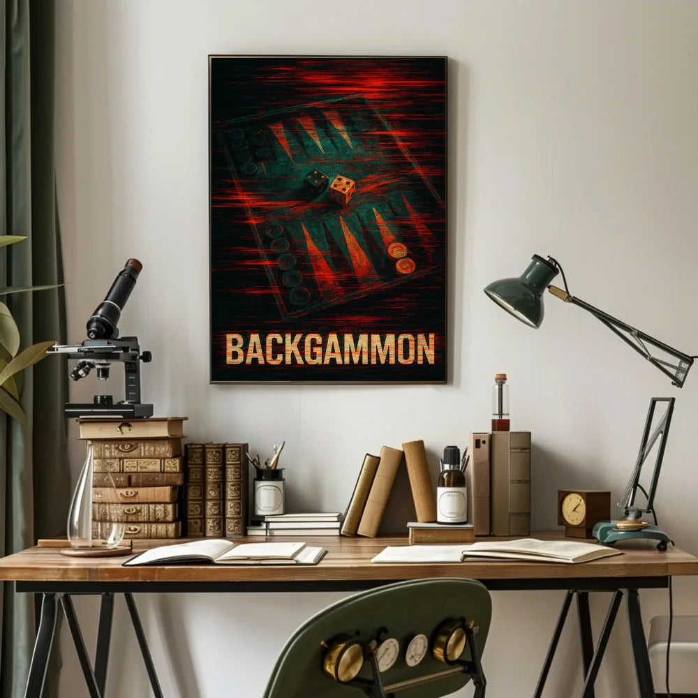 Backgammon Strategy Modern Art Poster - Abstract or Artistic Poster