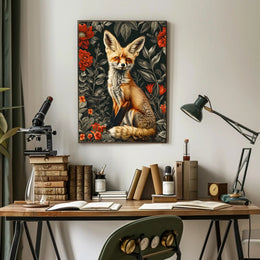Enchanted Fox Floral Wonderland Poster